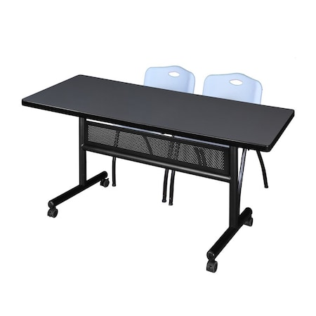 Kobe Rectangle FlipTop Table, 60" W, 29" H, Laminate Top, Gray MKFTM6030GY47GY